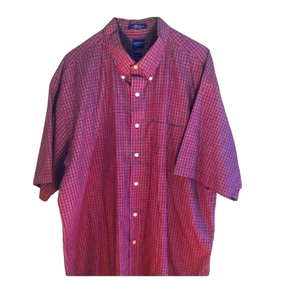 Arrow button down shirt XL 17-17 1/2 short sleeve wrinkle free